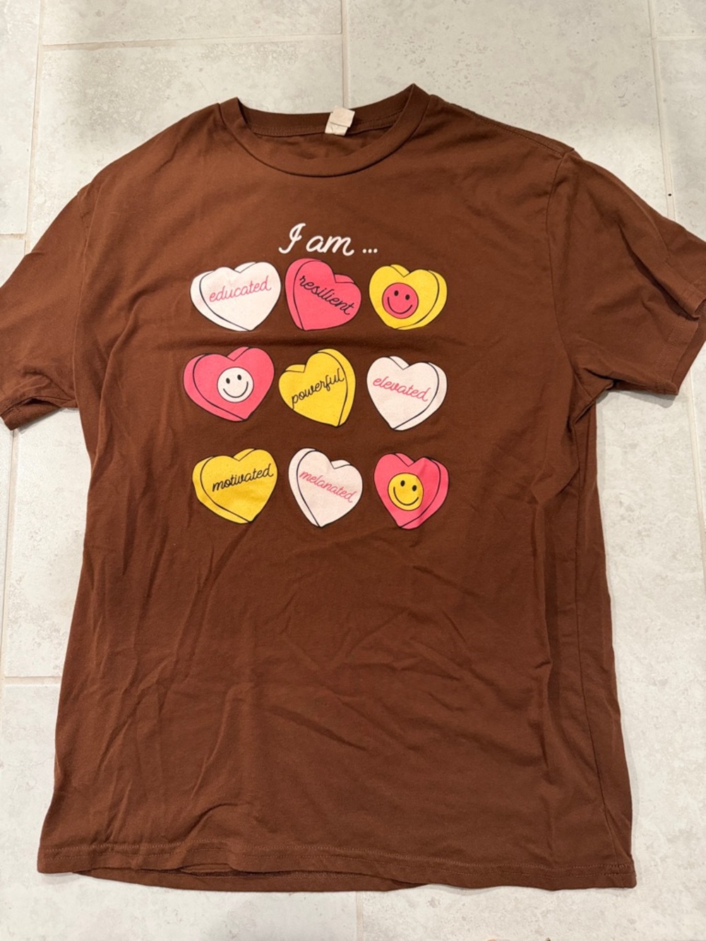 "I am" Graphic T-shirt  positive affirmation hearts